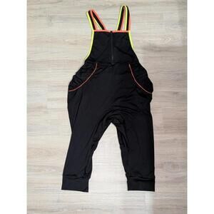 Curtain Call Hip Hop Streetwear Neon Trim Overalls Jumpsuit W/ Harem Pants Sz...